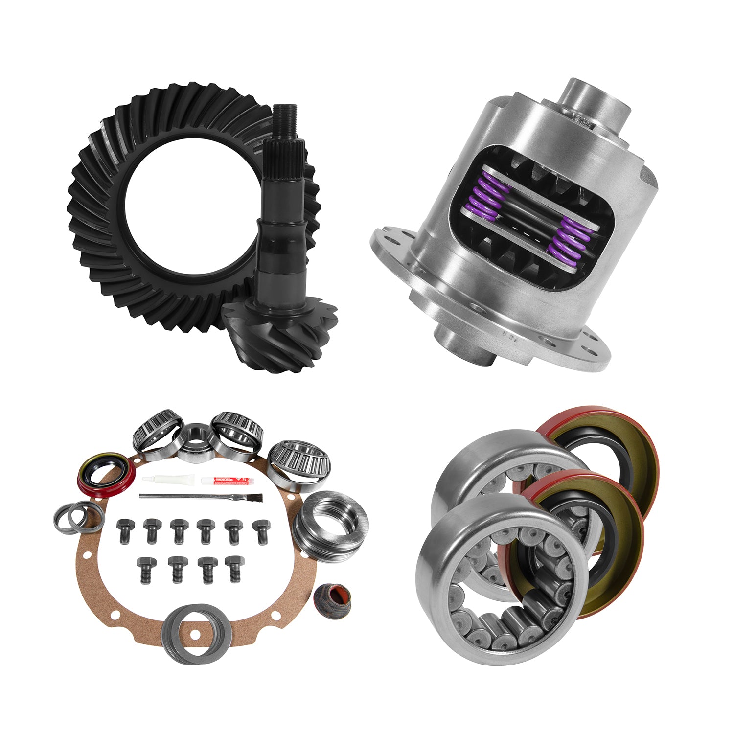 Yukon Gear and Axle YGK2062 - 8.8" Ford 4.11 Rear Ring & Pinion, Install Kit, 31spl Posi, 2.99" Axle Bearings