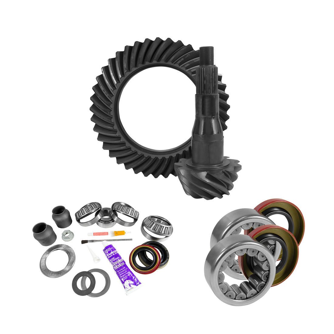Yukon Gear and Axle YGK2095 - 9.75" Ford 3.73 Rear Ring & Pinion, Install Kit, 2.99" OD Axle Bearings & Seals