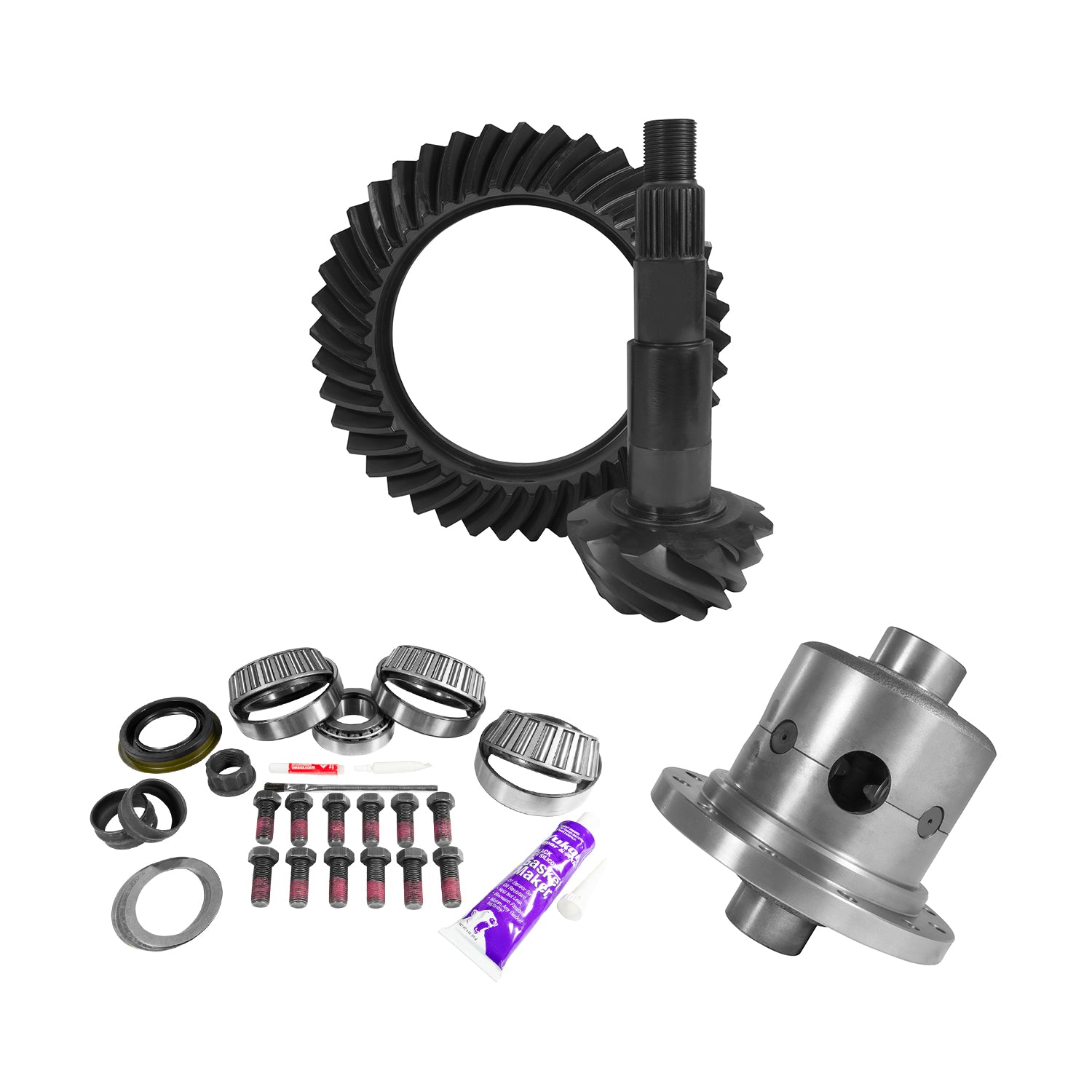 Yukon Gear and Axle YGK2115 - 11.5" AAM 3.73 Rear Ring & Pinion, Install Kit, Posi, 4.375" OD Pinion Bearing 8