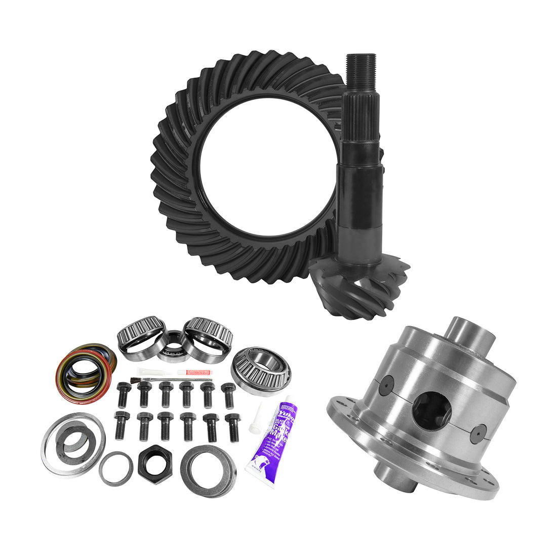 Yukon Gear and Axle YGK2180 - 11.25" Dana 80 Thin 3.73 Rear Ring & Pinion, Install Kit, 35 Spl Posi, 4.375" 6