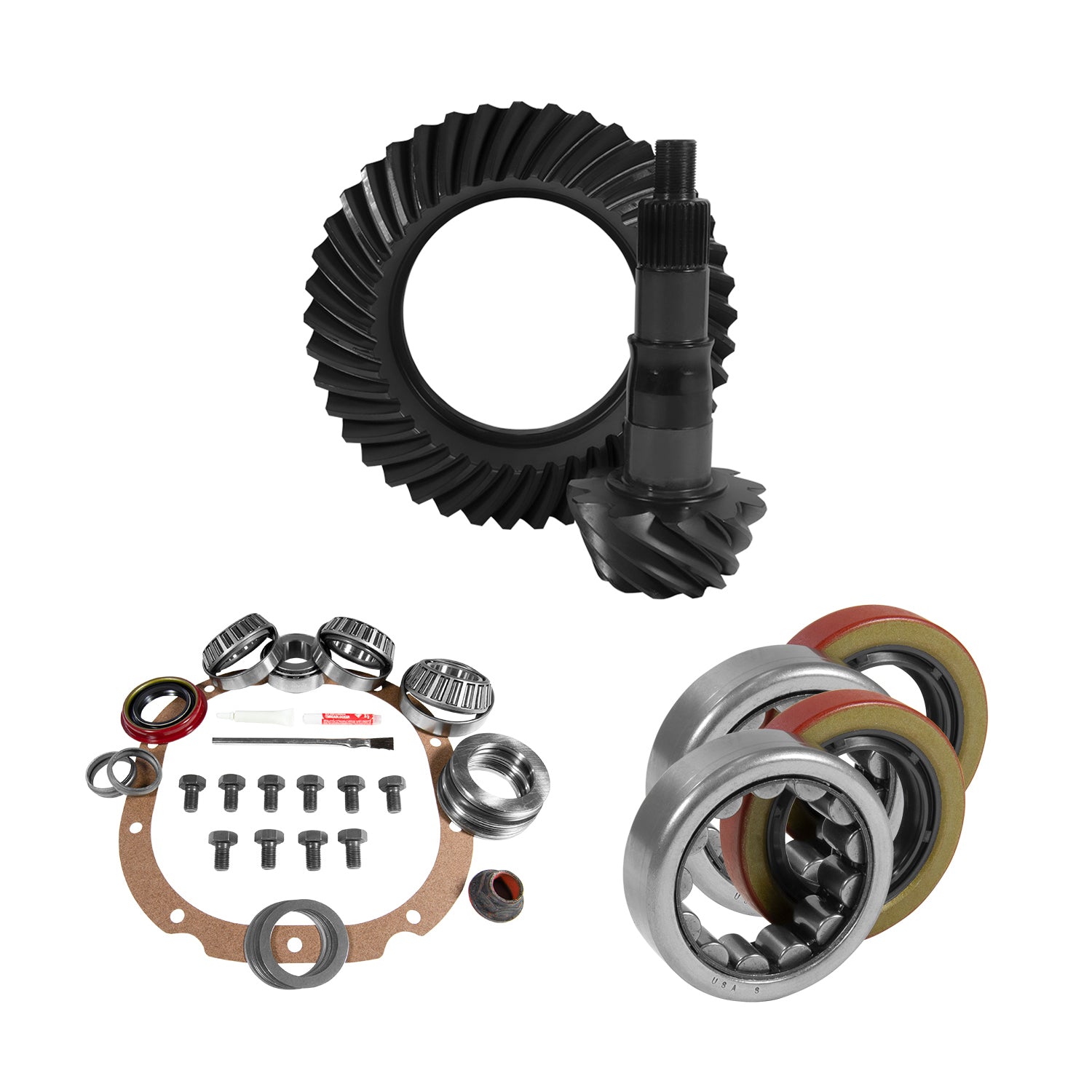 Yukon Gear and Axle YGK2216 - 8.8" Ford 3.31 Rear Ring & Pinion, Install Kit, 2.25" OD Axle Bearings & Seals 8