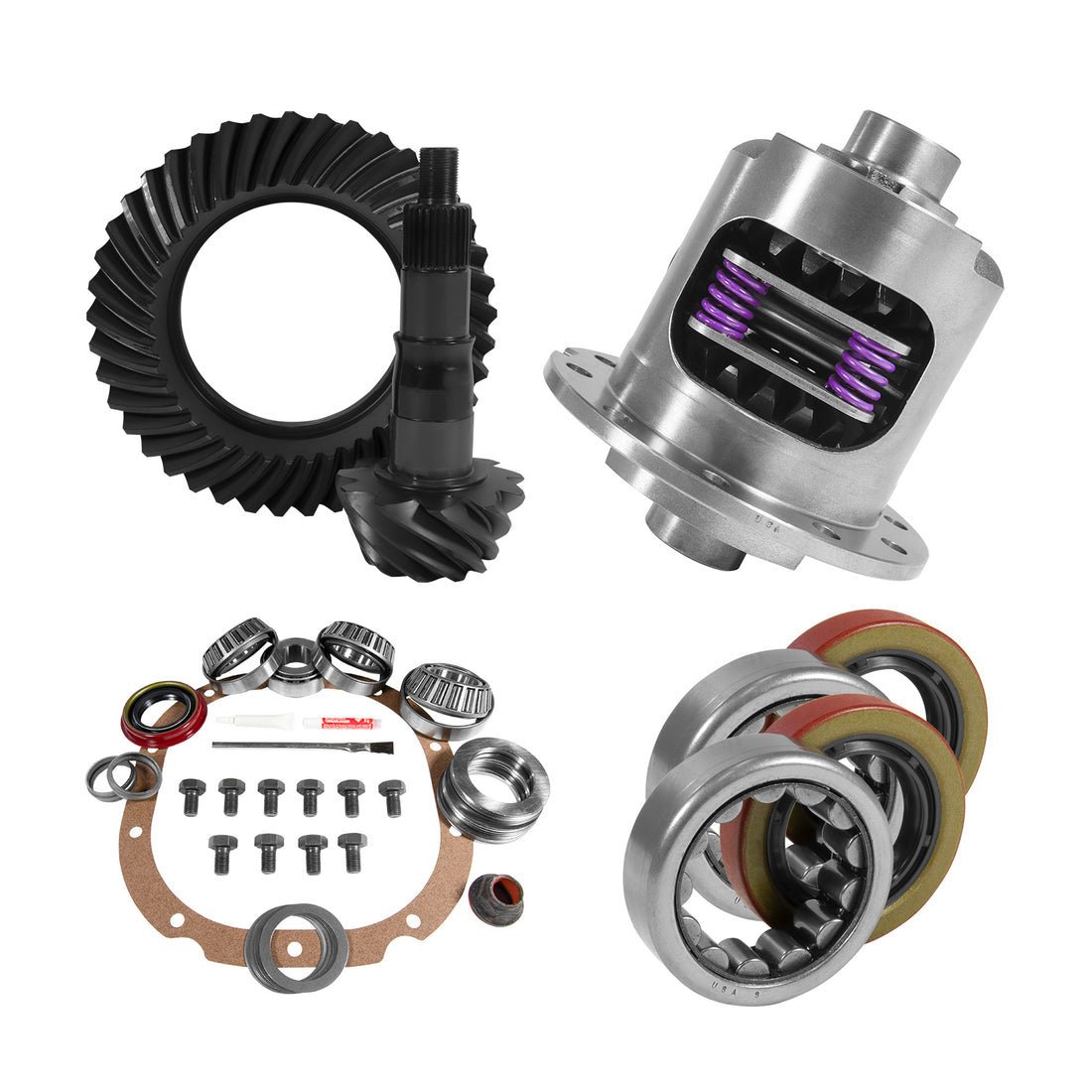 Yukon Gear and Axle YGK2223 - 8.8" Ford 3.73 Rear Ring & Pinion, Install Kit, 28spl Posi, 2.25" Axle Bearings