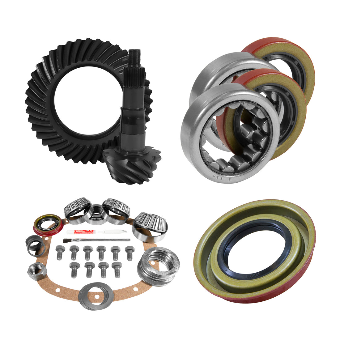 Yukon Gear and Axle YGK2239 - 7.5"/7.625" GM 4.11 Rear Ring & Pinion, Install Kit, 2.25" OD Axle Bearings 7