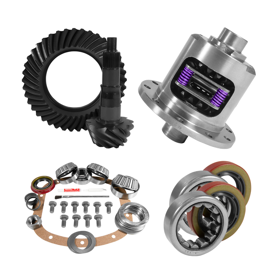 Yukon Gear and Axle YGK2241 - 7.5" GM 3.42 Rear Ring & Pinion, Install Kit, 26spl Posi, 2.25" Axle Bearings 13