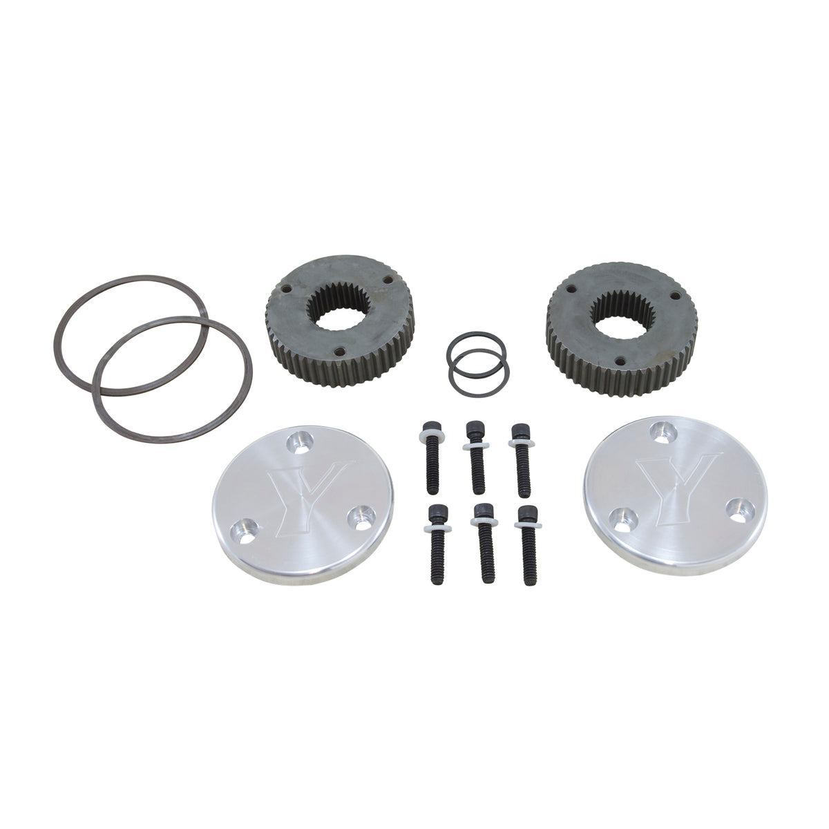 Yukon Gear and Axle YHC50001 - Yukon Hardcore Drive Flange Kit Dana 44 30spl Outer Stubs w/ Yukon Engraved Caps 1