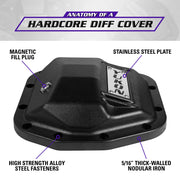 Yukon Gear and Axle YHCC-D44JL-FRONT - Yukon Hardcore Front Nodular Iron Cover for Jeep Wrangler JL Dana 44 Front 4