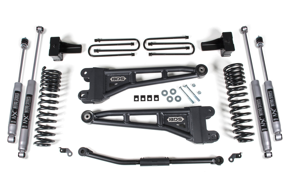 BDS Suspension 1928H - 2.5 Inch Lift Kit w/ Radius Arm Ford F250/F350 Super Duty 11-16 4WD Diesel No Block NX2 Nitro Shocks