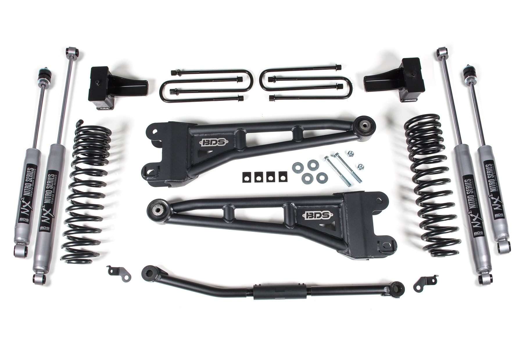 BDS Suspension 1928H - 2.5 Inch Lift Kit w/ Radius Arm Ford F250/F350 Super Duty 11-16 4WD Diesel No Block NX2 Nitro Shocks