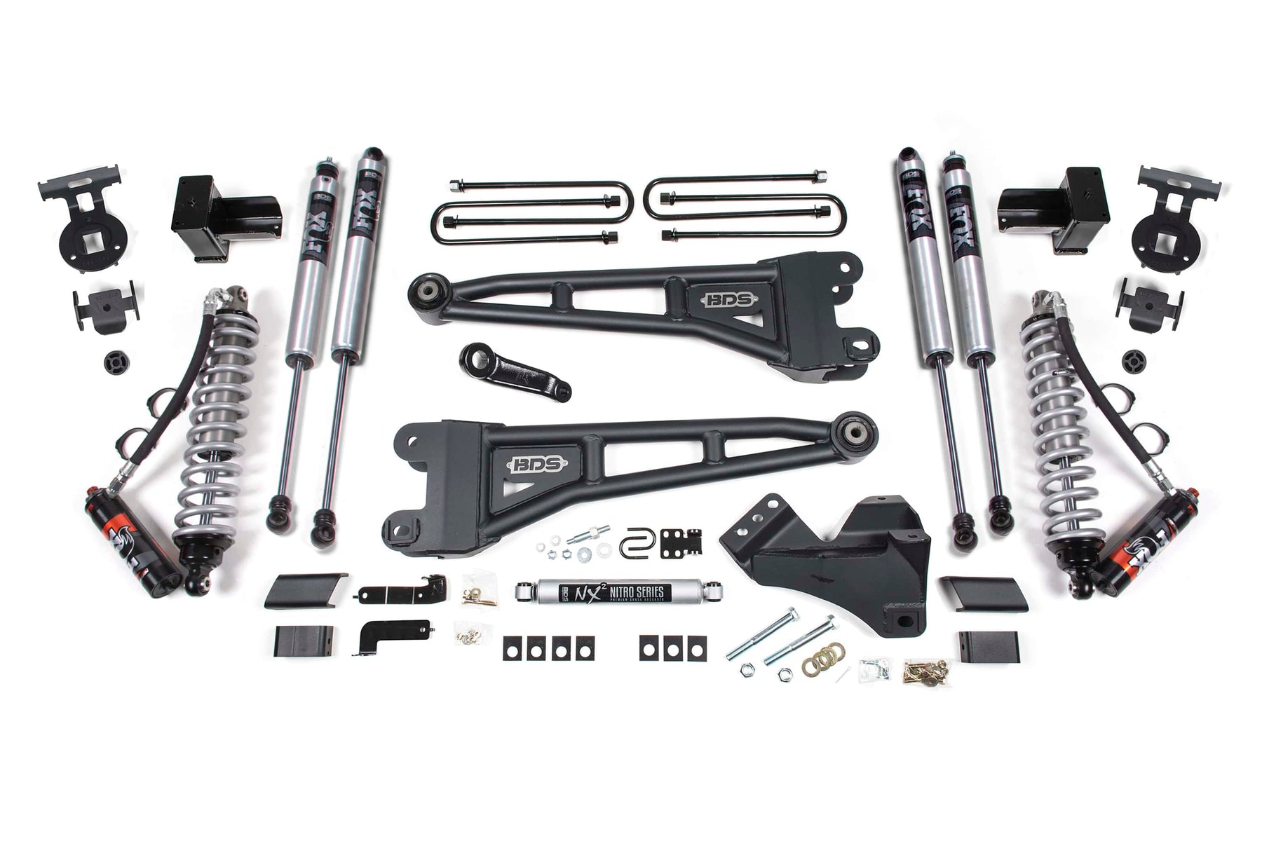 BDS Suspension NA BDS Suspension 1557FPE - 4 Inch Lift Kit w/ Radius Arm FOX 2.0 Performance Shocks Coil-Over Conversion Ford F250/F350 Super Duty 17-19 4WD Diesel Leaf Springs