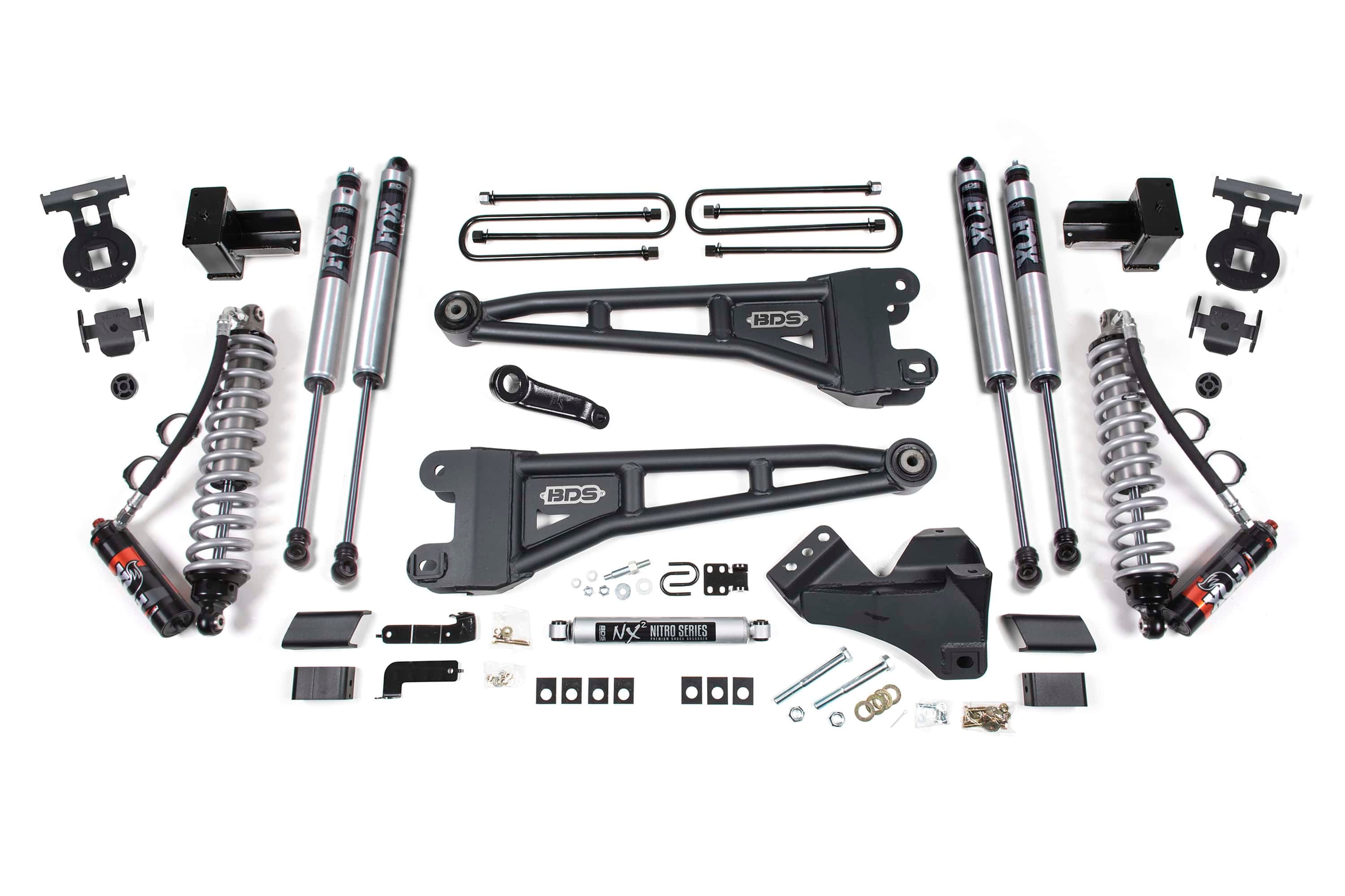 BDS Suspension NA BDS Suspension 1575FPE - 4 Inch Lift Kit w/ Radius Arm FOX 2.5 Performance Elite Coil-Over Conversion Ford F350 Super Duty DRW 17-19 4WD Diesel