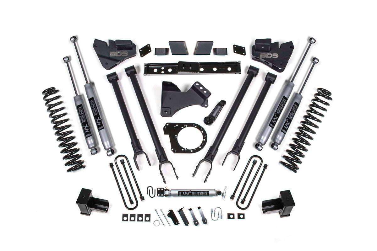 BDS Suspension NA BDS Suspension 1528FS - 6 Inch Lift Kit 4-Link Conversion Ford F250/F350 Super Duty 17-19 4WD Diesel 5 Inch Block w/3 Leaf Main Fox 2.0 Performance Shocks