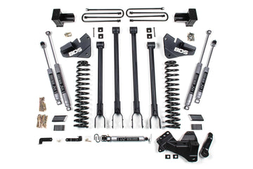 BDS Suspension NA BDS Suspension 1540FS - 4 Inch Lift Kit 4-Link Conversion Ford F250 / F350 Super Duty 17-19 4WD Gas 5 Inch Block with 3 Leaf Main Fox 2.0 Performance Series