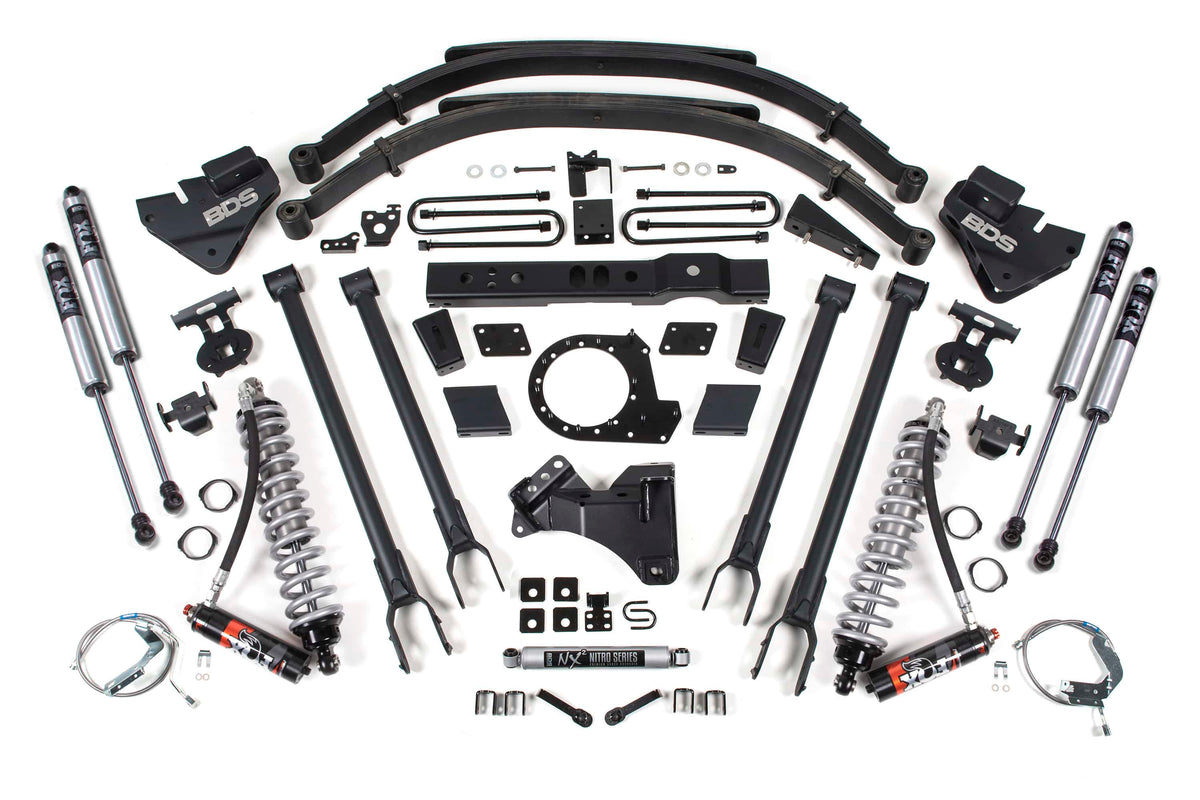 BDS Suspension NA BDS Suspension 1541FPE - 8 Inch Lift Kit w/ 4-Link FOX 2.5 Performance Elite Coil-Over Conversion Ford F250/F350 Super Duty 17-19 4WD Diesel