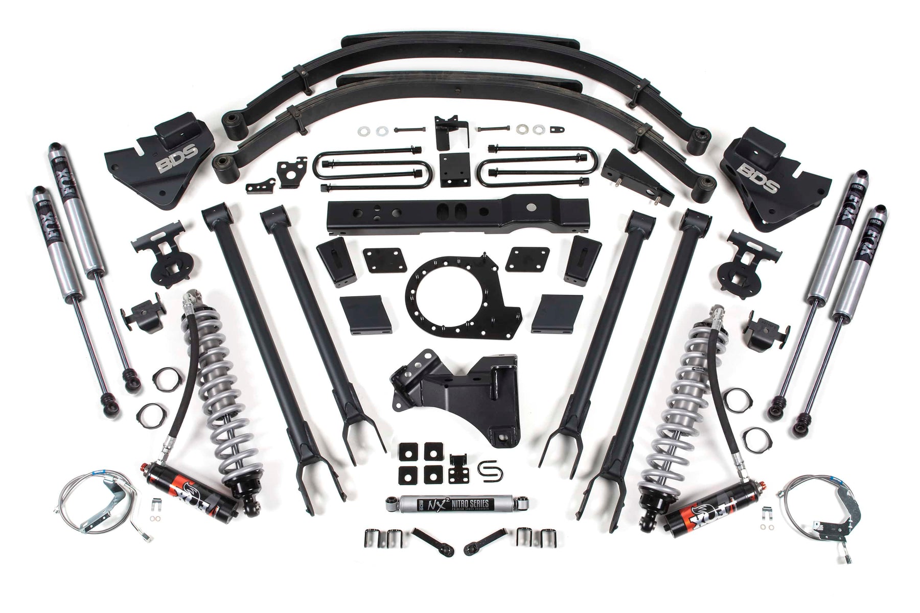 BDS Suspension NA BDS Suspension 1541FPE - 8 Inch Lift Kit w/ 4-Link FOX 2.5 Performance Elite Coil-Over Conversion Ford F250/F350 Super Duty 17-19 4WD Diesel