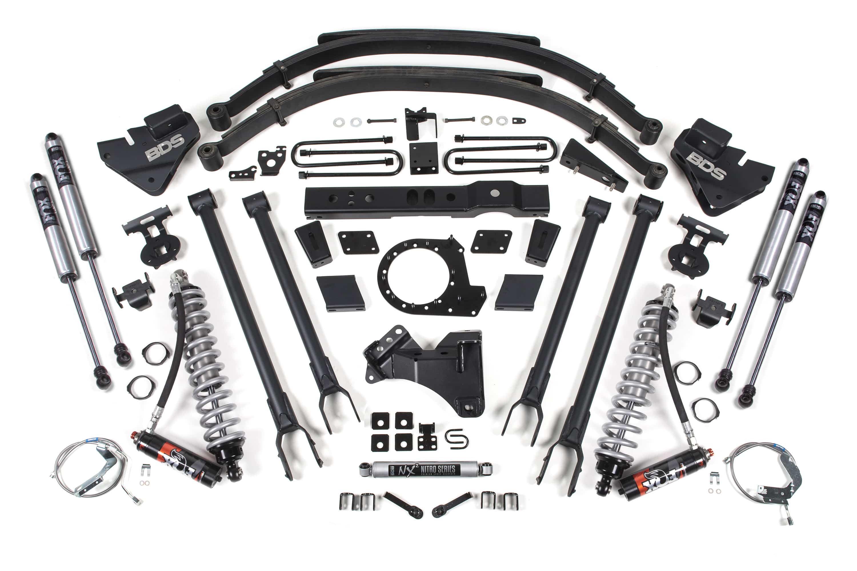BDS Suspension NA BDS Suspension 1541FPE - 8 Inch Lift Kit w/ 4-Link FOX 2.5 Performance Elite Coil-Over Conversion Ford F250/F350 Super Duty 17-19 4WD Diesel