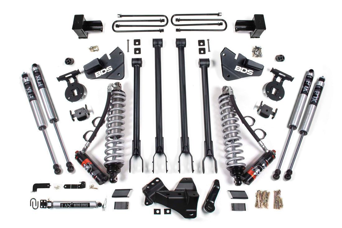 BDS Suspension NA BDS Suspension 1577FPE - 4 Inch Lift Kit w/ 4-Link FOX 2.5 Performance Elite Coil-Over Conversion Ford F350 Super Duty DRW 17-19 4WD Diesel