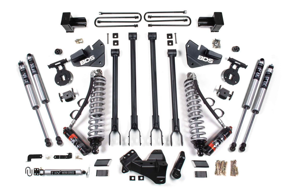 BDS Suspension NA BDS Suspension 1577FPE - 4 Inch Lift Kit w/ 4-Link FOX 2.5 Performance Elite Coil-Over Conversion Ford F350 Super Duty DRW 17-19 4WD Diesel