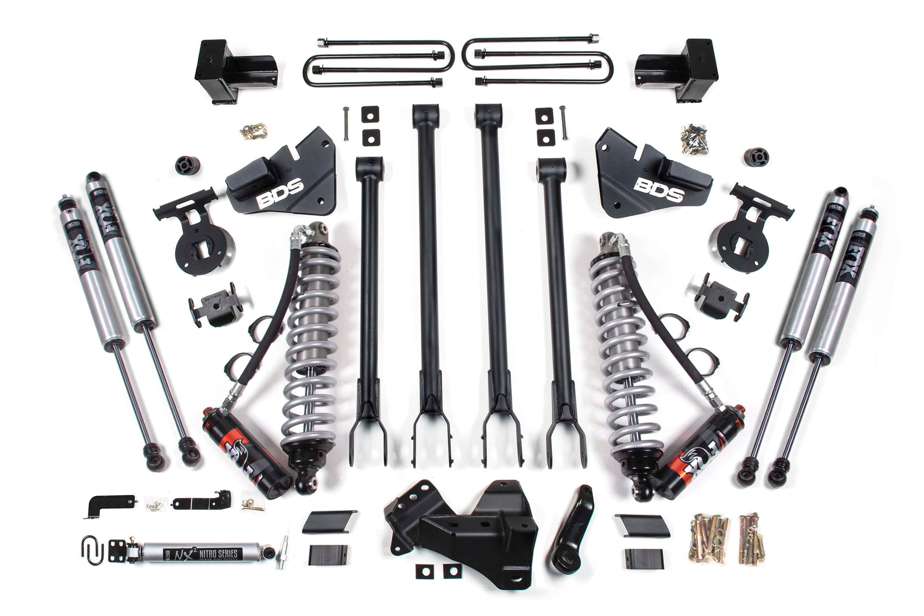 BDS Suspension NA BDS Suspension 1577FPE - 4 Inch Lift Kit w/ 4-Link FOX 2.5 Performance Elite Coil-Over Conversion Ford F350 Super Duty DRW 17-19 4WD Diesel