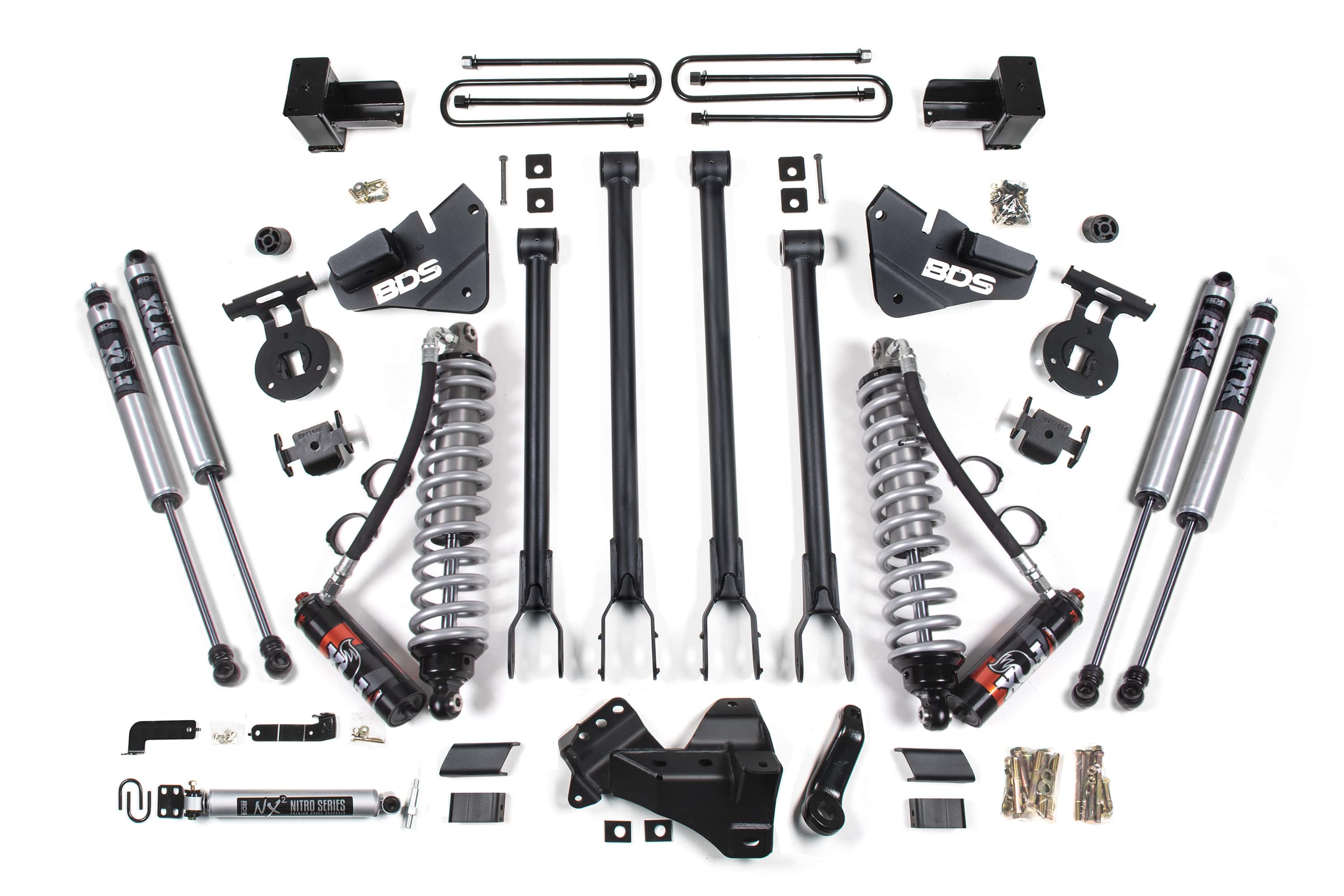 BDS Suspension NA BDS Suspension 1577FPE - 4 Inch Lift Kit w/ 4-Link FOX 2.5 Performance Elite Coil-Over Conversion Ford F350 Super Duty DRW 17-19 4WD Diesel