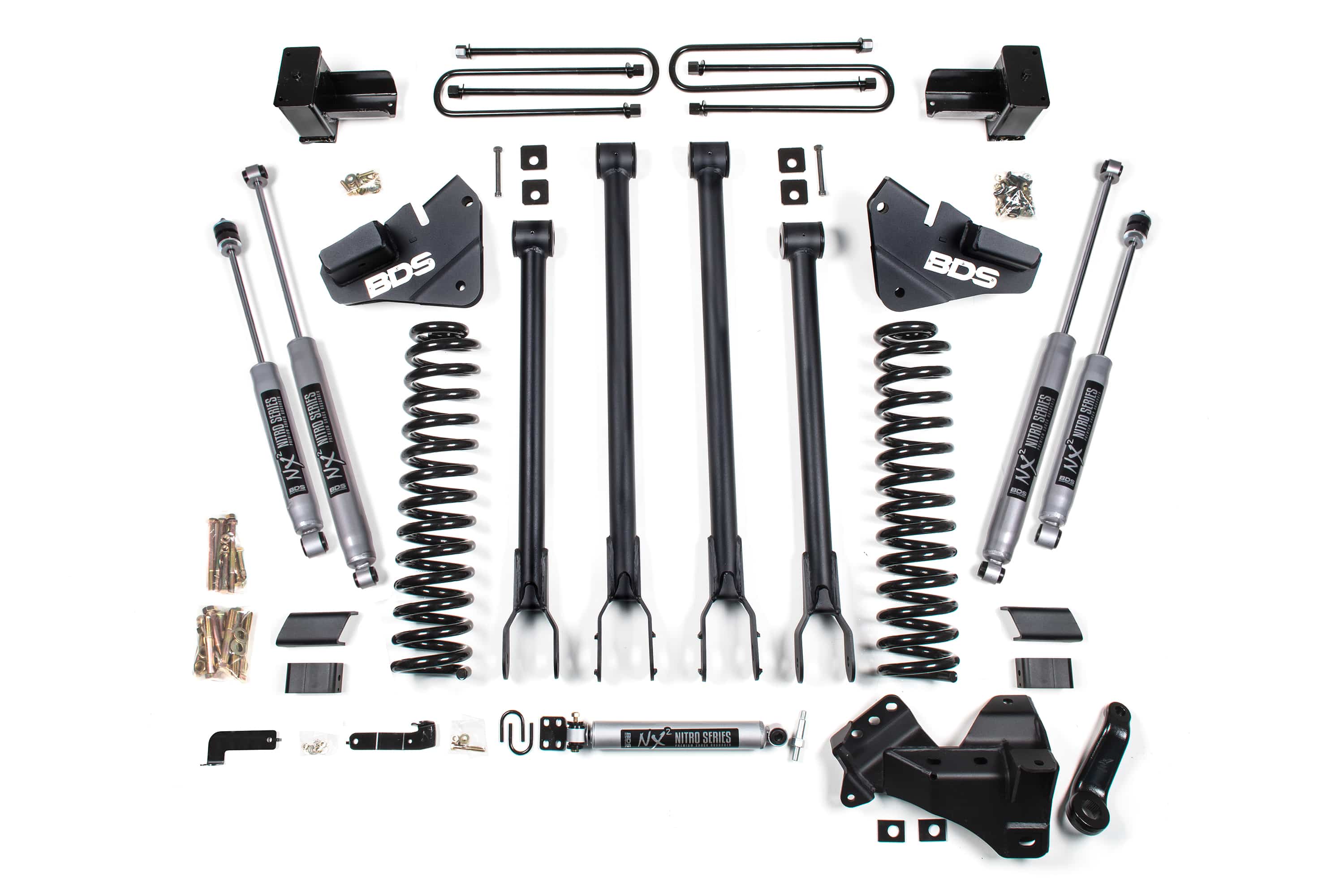 BDS Suspension NA BDS Suspension 1577FS - 4 Inch Lift Kit w/ 4-Link Ford F350 Super Duty DRW 17-19 4WD Diesel Fox 2.0 Performance Shocks
