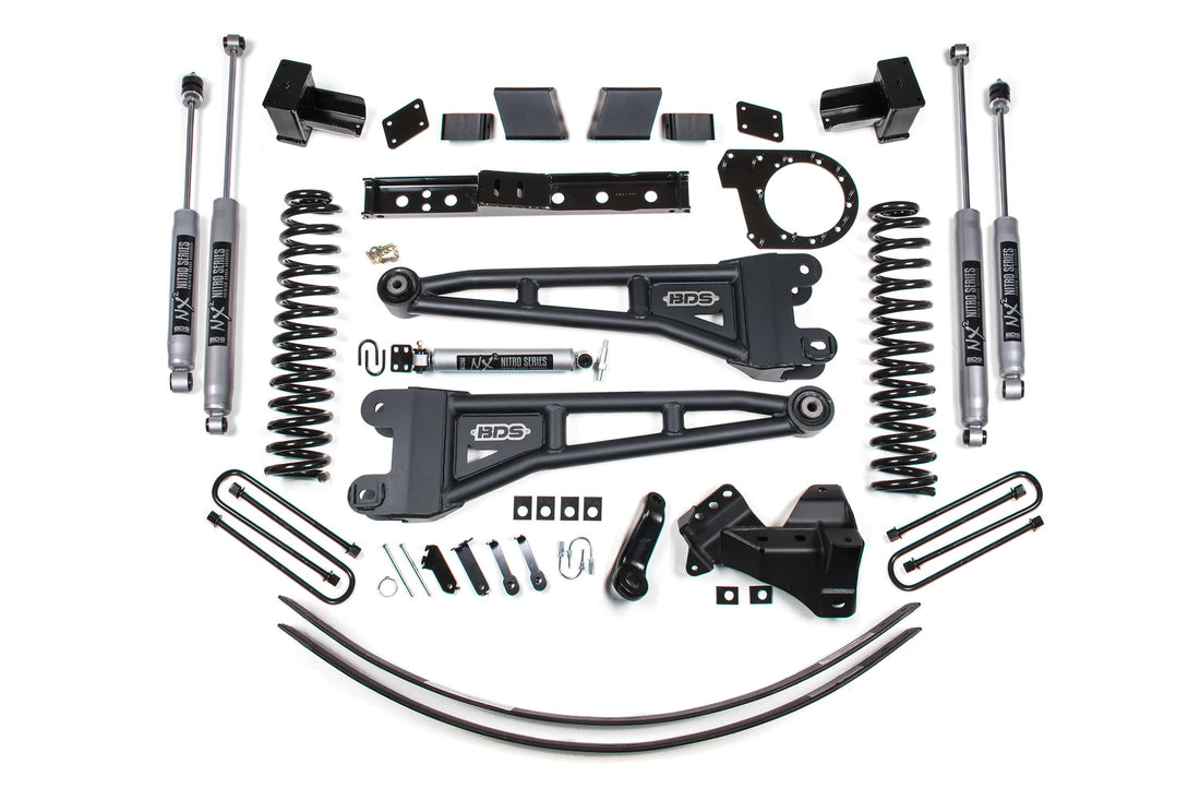 BDS Suspension NA BDS Suspension 1580FS - 6 Inch Lift Kit w/ Radius Arm Ford F250/F350 Super Duty 17-19 4WD Diesel 5 Inch Block 2 Leaf Main Fox 2.0 Performance Shocks