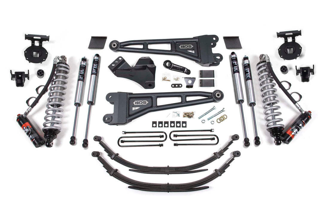 BDS Suspension NA BDS Suspension 1593FPE - 6 Inch Lift Kit w/ Radius Arm FOX 2.5 Performance Elite Coil-Over Conversion Ford F250/F350 Super Duty 11-16 4WD Diesel Factory 3 Inch Rear Blocks