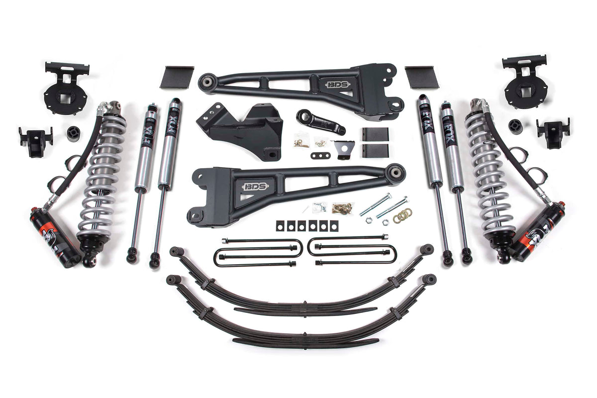 BDS Suspension NA BDS Suspension 1592FPE - 6 Inch Lift Kit w/ Radius Arm FOX 2.5 Performance Elite Coil-Over Conversion Ford F250/F350 Super Duty 11-16 4WD Diesel Factory 2 Inch Rear Blocks