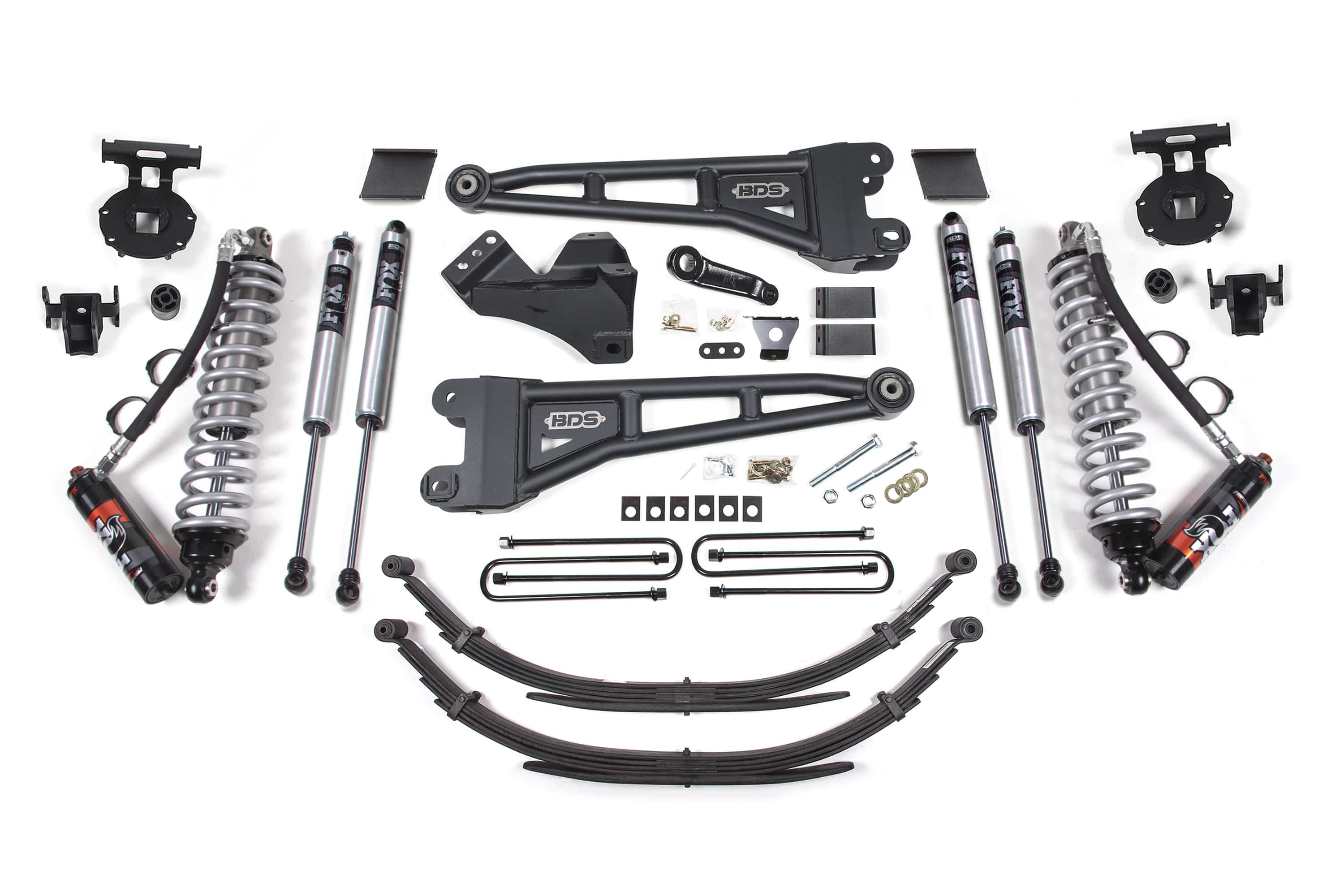 BDS Suspension NA BDS Suspension 1592FPE - 6 Inch Lift Kit w/ Radius Arm FOX 2.5 Performance Elite Coil-Over Conversion Ford F250/F350 Super Duty 11-16 4WD Diesel Factory 2 Inch Rear Blocks