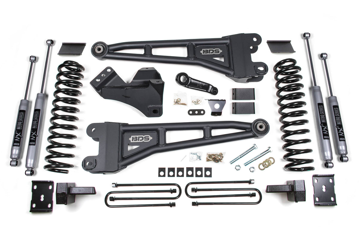 BDS Suspension NA BDS Suspension 1597H - 4 Inch Lift Kit w/ Radius Arm Ford F250/F350 Super Duty 11-16 4WD Diesel Leaf Springs NX2 Nitro Shocks
