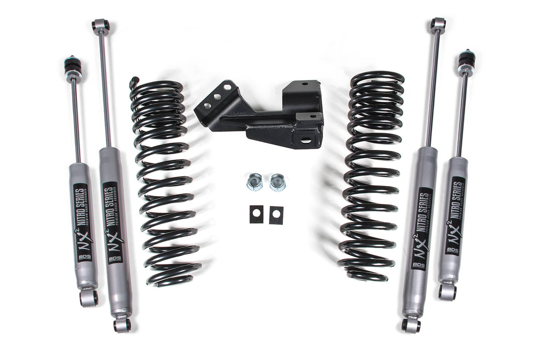 BDS Suspension NA BDS Suspension BDS1910FS - 1-2 Inch Leveling Kit Performance Spring Ford F250/F350 Super Duty 1 Inch Lift 17-19 2 Inch Lift: 20-23 4WD Diesel & Gas Fox 2.0 Performance Shocks
