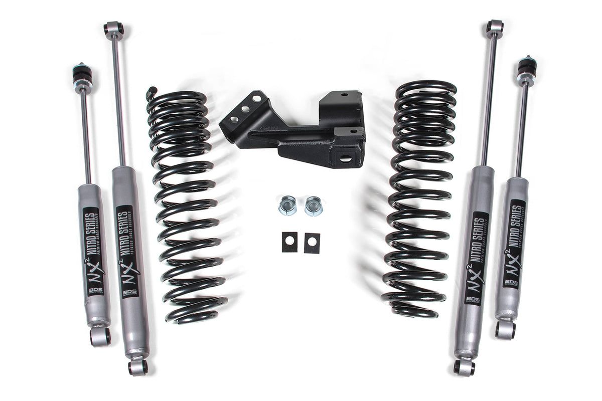 BDS Suspension NA BDS Suspension BDS1910FS - 1-2 Inch Leveling Kit Performance Spring Ford F250/F350 Super Duty 1 Inch Lift 17-19 2 Inch Lift: 20-23 4WD Diesel & Gas Fox 2.0 Performance Shocks