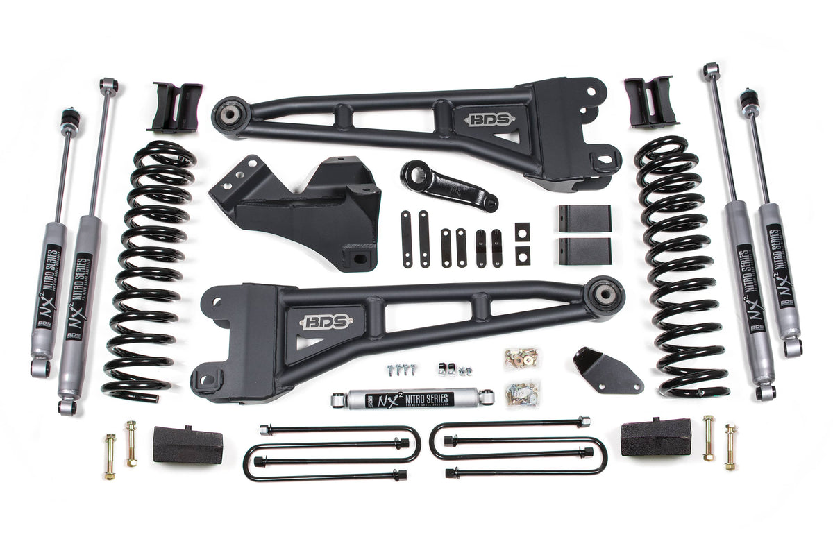BDS Suspension NA BDS Suspension 1933FS - 4 Inch Lift Kit w/ Radius Arm Ford F250/F350 Super Duty 05-07 4WD Diesel Leaf Springs Fox 2.0 Performance
