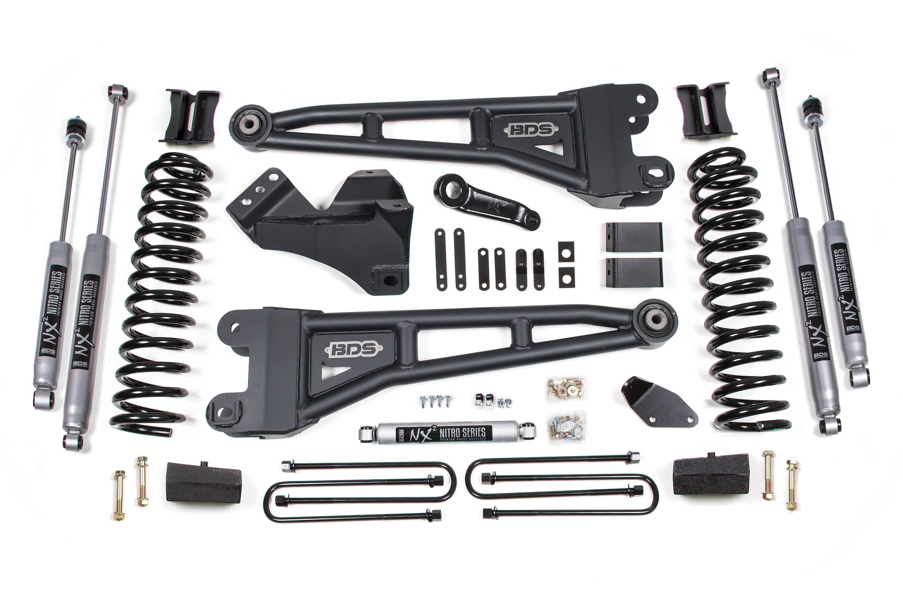 BDS Suspension NA BDS Suspension 1936H - 4 Inch Lift Kit w/ Radius Arm Ford F250/F350 Super Duty 05-07 4WD Gas Leaf Springs NX2 Nitro Shocks