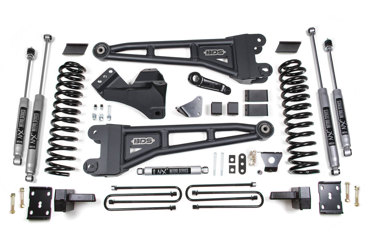 BDS Suspension NA BDS Suspension 1957H - 6 Inch Lift Kit w/ Radius Arm Ford F250/F350 Super Duty 08-10 4WD Gas Block with Factory Overload NX2 Nitro