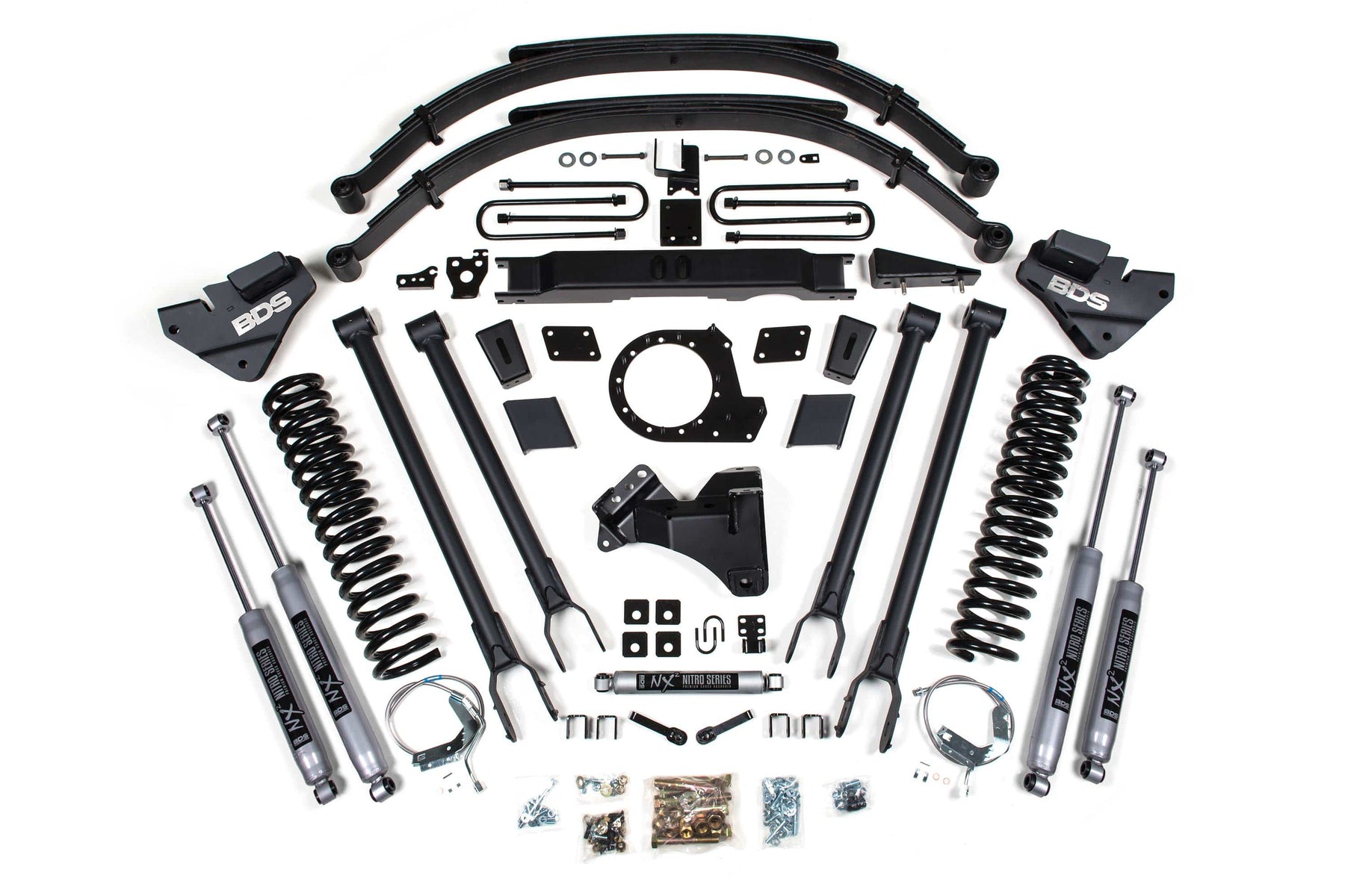 BDS Suspension NA BDS Suspension 1960H - 9 Inch Lift Kit w/ 4-Link Ford F250/F350 Super Duty 20-22 4WD Gas With NX2 Nitro Shocks