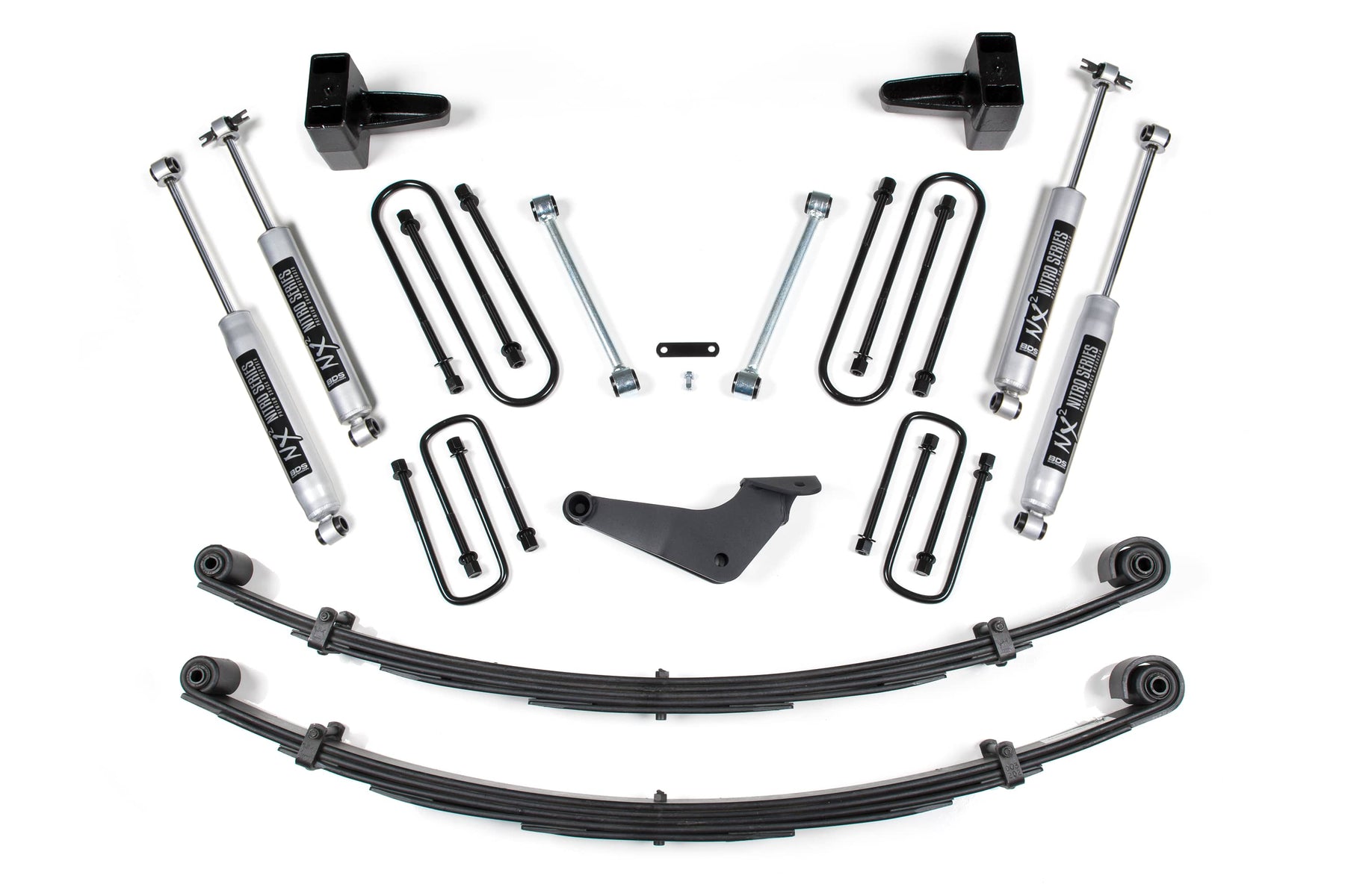 BDS Suspension NA BDS Suspension 309H - 4 Inch Lift Kit Ford F250/F350 Super Duty 99-04 4WD Square Prior to 2-28-99 With Factory Overload NX2 Nitro