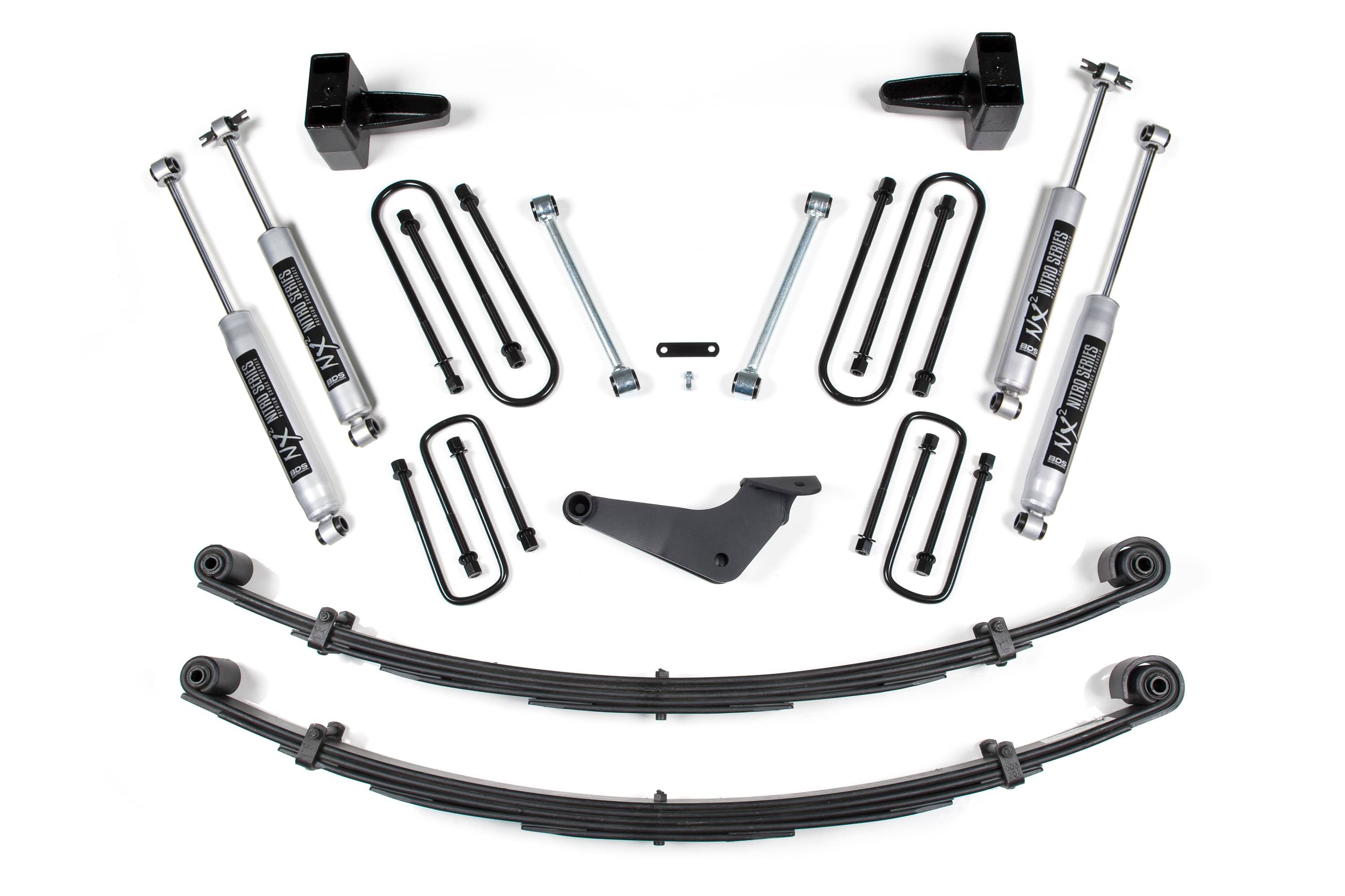 BDS Suspension NA BDS Suspension 310FS - 4 Inch Lift Kit Ford F250/F350 Super Duty 99-04 4WD Square U Bolt Prior to 2-28-99 With Factory Overload Fox 2.0 Performance