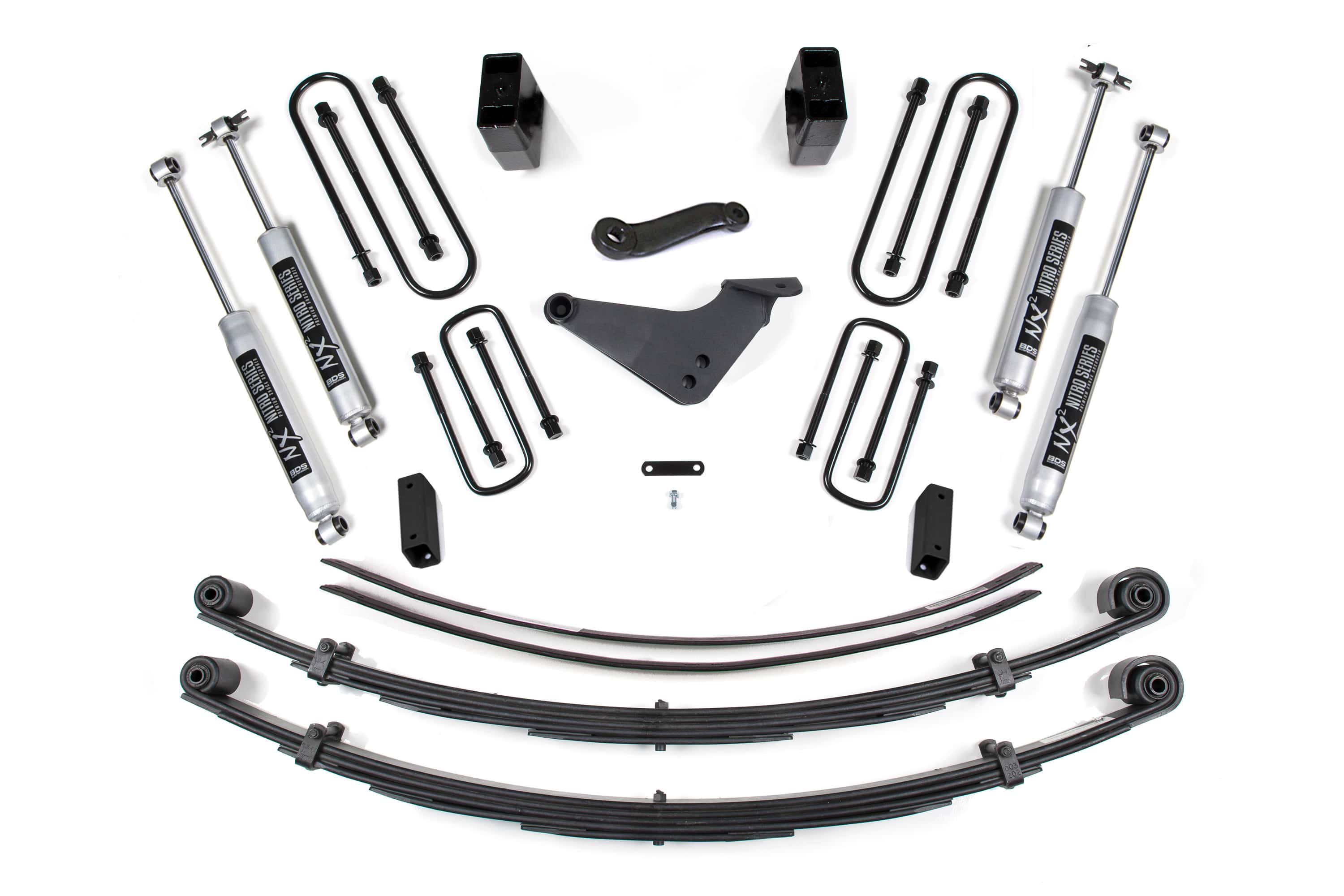 BDS Suspension NA BDS Suspension 302H - 6 Inch Lift Kit Ford Excursion 00-05 4WD Block Kit and Add A Leaf NX2 Nitro
