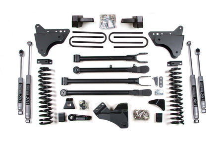 BDS Suspension NA BDS Suspension 346H - 4 Inch Lift Kit w/ 4-Link Ford F250/F350 Super Duty 05-07 4WD Diesel Block Kit with Factory Overload NX2 Nitro