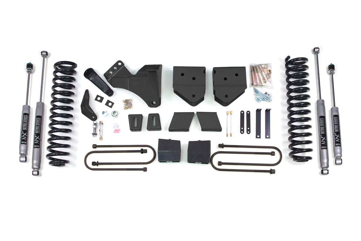 BDS Suspension NA BDS Suspension 354H - 6 Inch Lift Kit Ford F250/F350 Super Duty 05-07 4WD Diesel 3 Inch Block Plus Add A Leaf With Overload NX2 Nitro