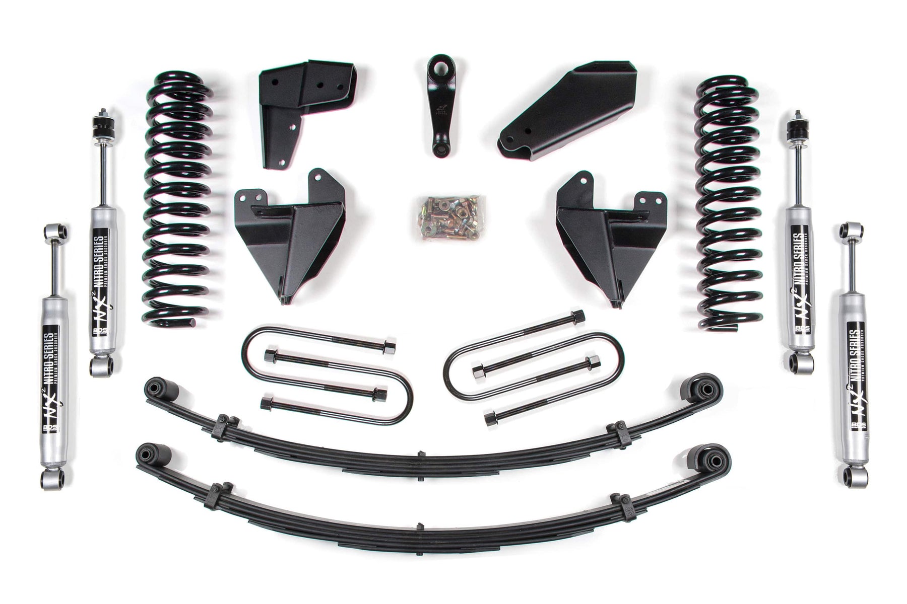 BDS Suspension NA BDS Suspension 366H - 6 Inch Lift Kit Ford F150/Bronco 80-96 4WD Block Kit and Add A Leaf NX2 Nitro
