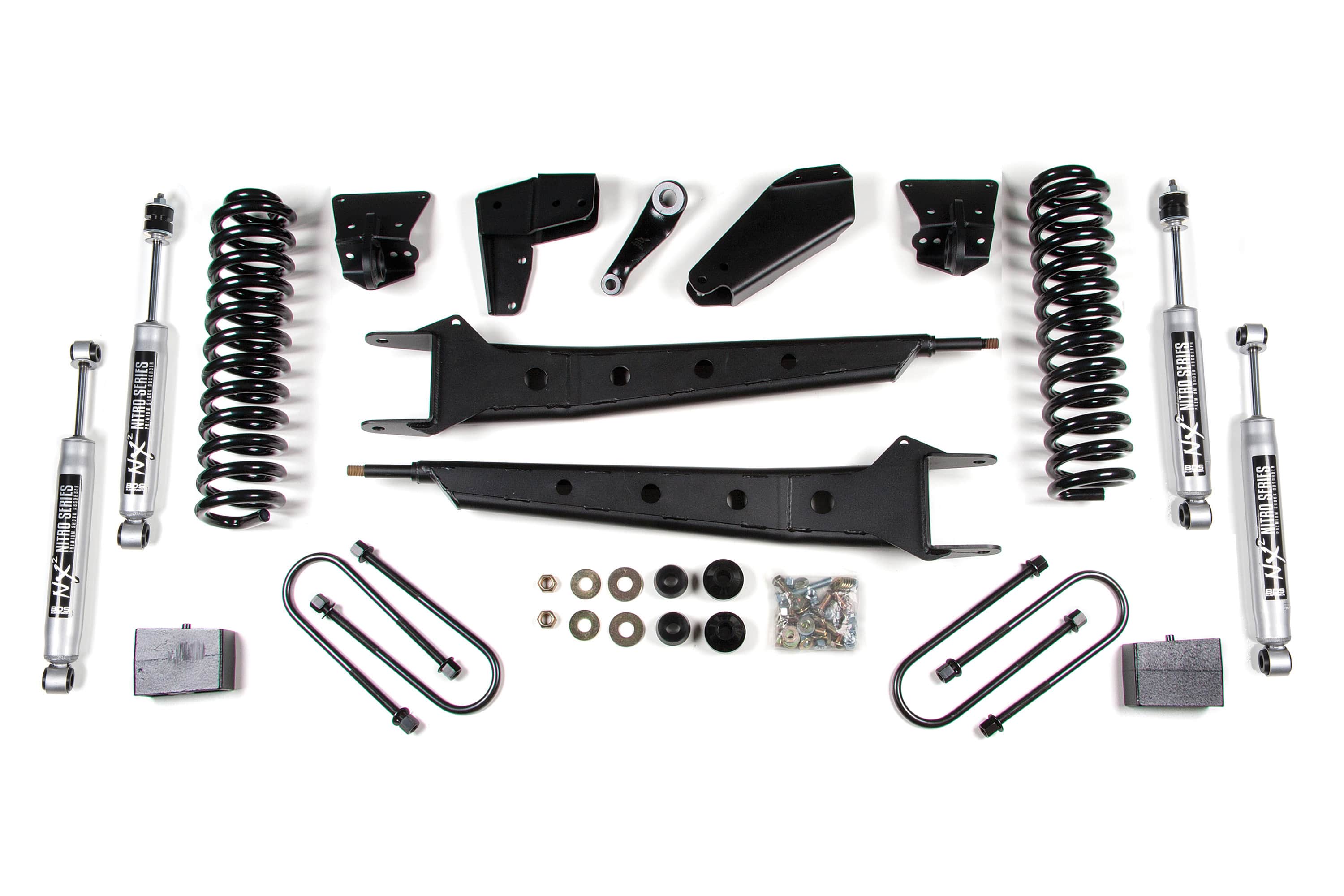 BDS Suspension NA BDS Suspension 508H - 6 Inch Lift Kit w/ Radius Arm Ford F100/F150 80-96 4WD 4 Inch Block NX2 Nitro