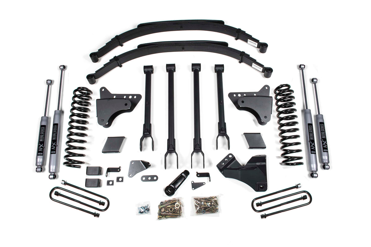 BDS Suspension NA BDS Suspension 586H - 6 Inch Lift Kit w/ 4-Link Ford F250/F350 Super Duty 11-16 4WD Gas 2 Inch Rear Blocks NX2 Nitro
