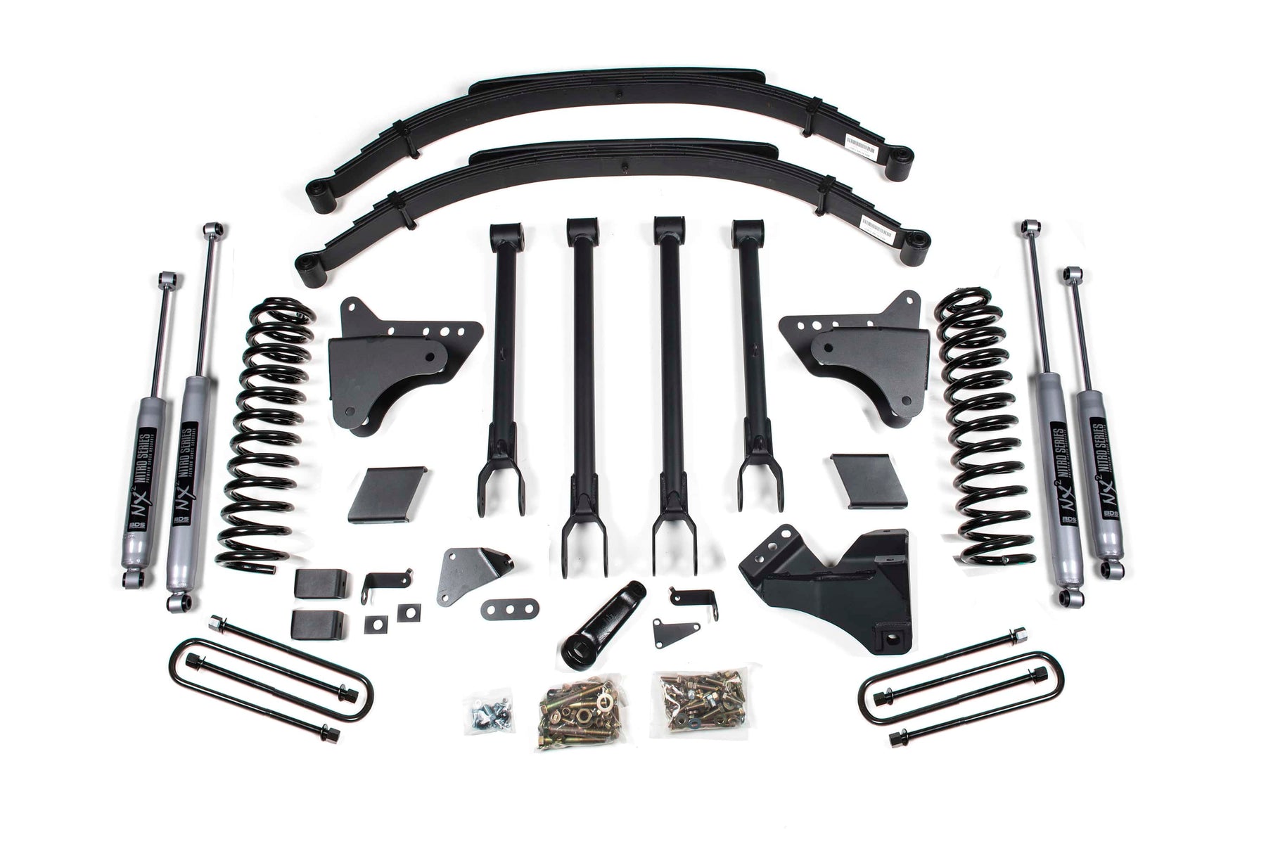 BDS Suspension NA BDS Suspension 586FS - 6 Inch Lift Kit w/ 4-Link Ford F250/F350 Super Duty 11-16 4WD Gas 2 Inch Rear Blocks FOX 2.0 Performance