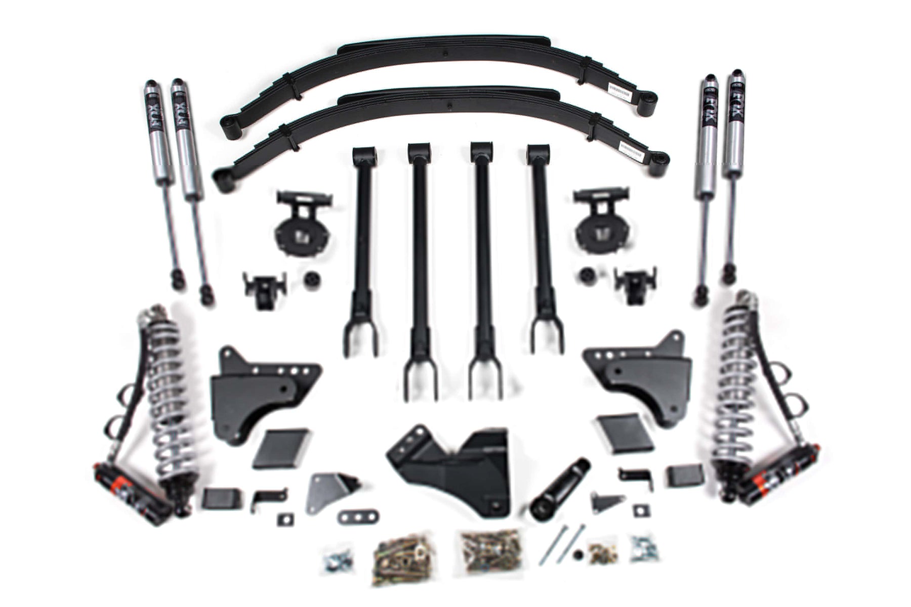 BDS Suspension NA BDS Suspension 596FPE - 6 Inch Lift Kit w/ 4-Link FOX 2.5 Performance Elite Coil-Over Conversion Ford F250/F350 Super Duty 11-16 4WD Diesel Factory 2 Inch Rear Blocks