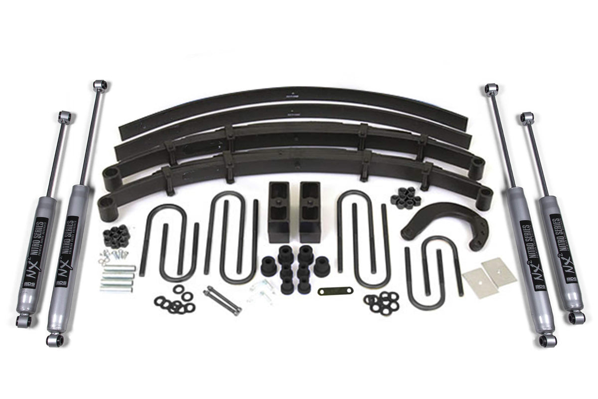BDS Suspension NA BDS Suspension 115H - 6 Inch Lift Kit Chevy/GMC 1/2 Ton Truck/SUV 73-76 4WD 4 Inch Block Kit with Add-A-Leaf NX2 Nitro Shocks