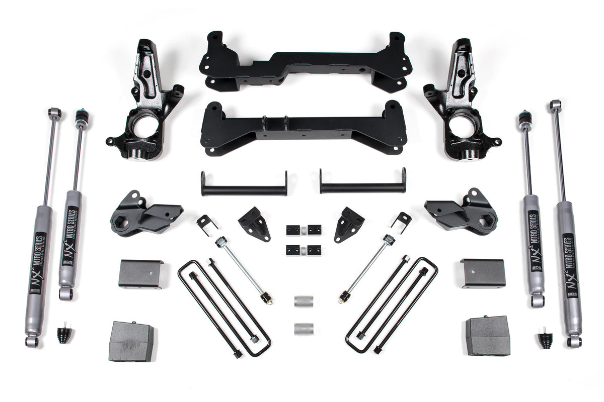 BDS Suspension NA BDS Suspension 150H - 7 Inch Lift Kit Silverado/Sierra 2500HD 01-10 2WD Carrier Below Crossmember W/NX2 Nitro Shocks