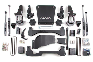 BDS Suspension NA BDS Suspension 190FS - 7 Inch Lift Kit Silverado/Sierra 2500HD/3500 01-10 4WD Standard Knuckle Leaf Springs Fox 2.0 Performance