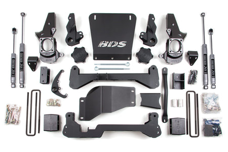 BDS Suspension NA BDS Suspension 189FS - 7 Inch Lift Kit Silverado/Sierra 2500HD/3500 01-10 4WD Standard Knuckle 5 Inch Block Fox 2.0 Performance