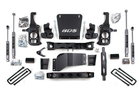BDS Suspension NA BDS Suspension 196H - 6.5 Inch Lift Kit Silverado/Sierra 2500HD/3500 11-19 2/4WD 5 Inch Block without Overload NX2 Nitro Shocks